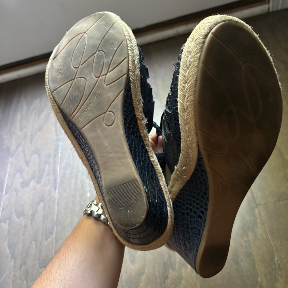 Earthies blue leather Wedges - Picture 7 of 7